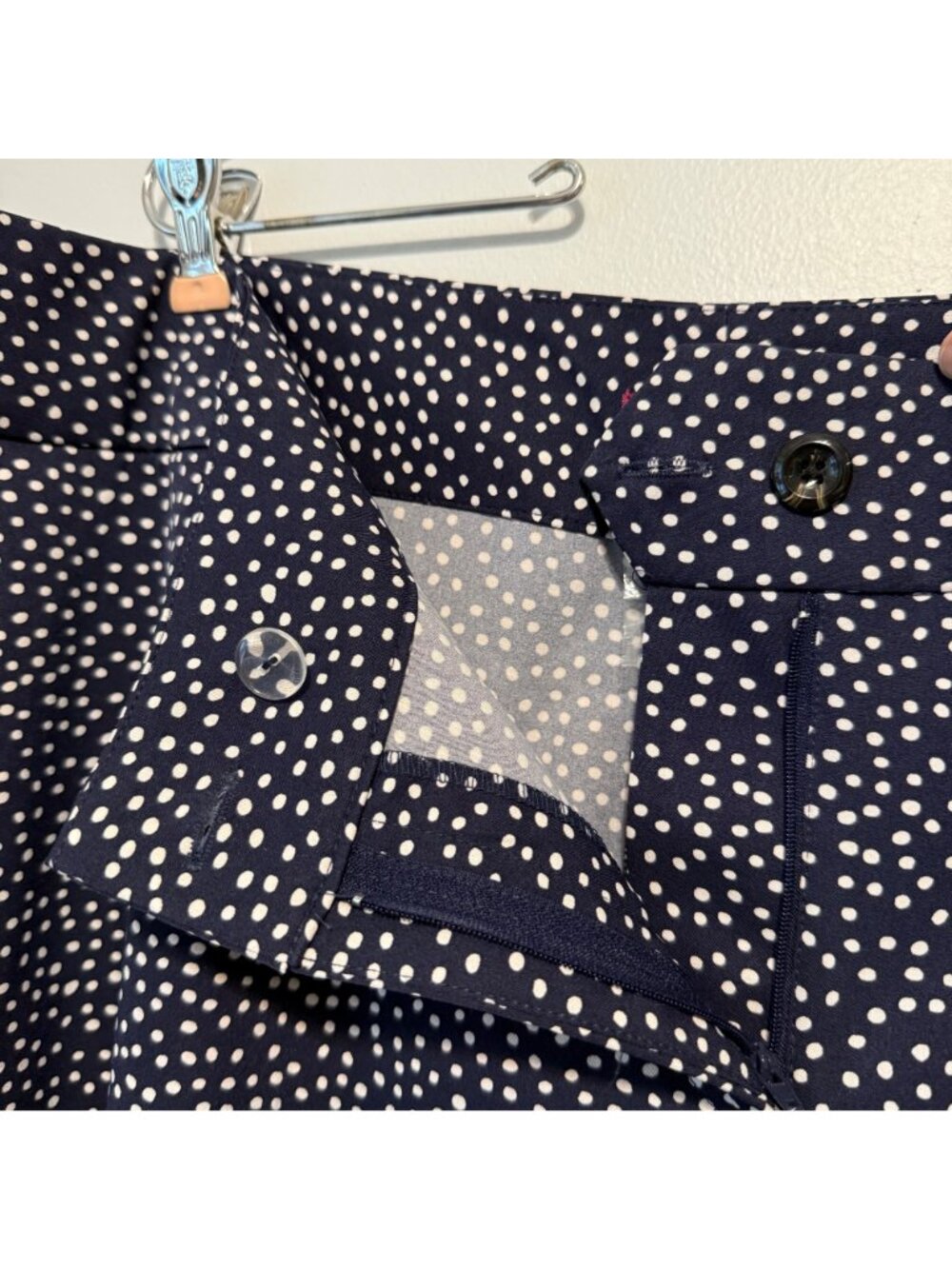 NWOT Jessica London Womens Polka Dot Capri Pants Size 24 Navy & White - Picture 5 of 7